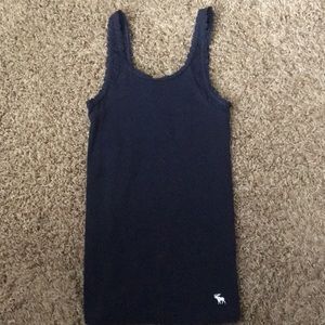 Abercrombie kids navy tank with lace trim